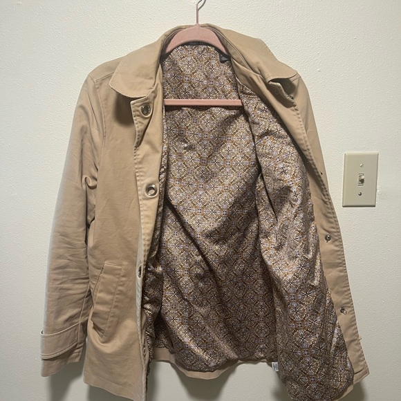 Women's Tan Mid-Length Overcoat Toggle Closure Size M - Picture 2 of 4